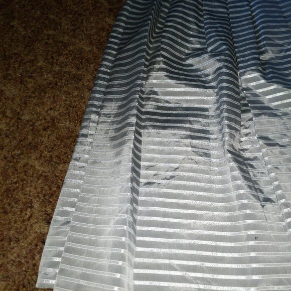 4/$20 | Algo Strapless Floor Length Silver Striped Dress - Picture 7 of 12